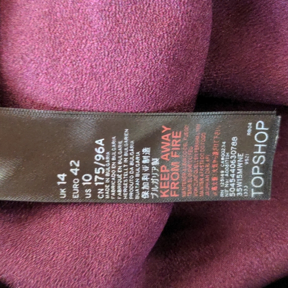 Topshop Satin Tie Back Midi Dress Size 10 - Picture 11 of 12